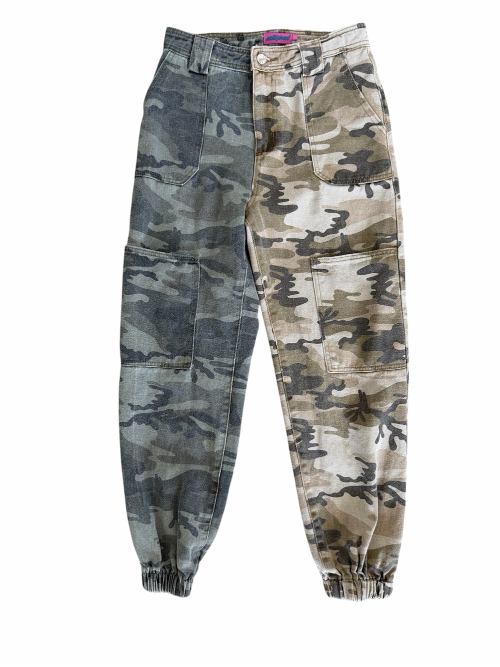 Edikted Two Tone Camo Joggers Small